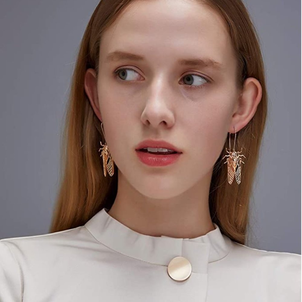 Vintage Egyptian Insect Earrings - Picture 5 of 6